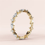 0.50 TCW Marquise & Round Cut Lab Grown Diamond Band Gift For Her Mapple Gems